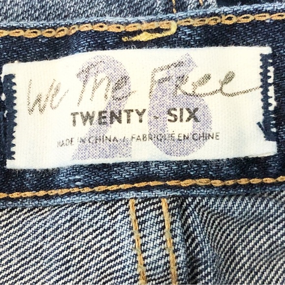 Free people we the free, distressed, fringed button, fly denim shorts - Picture 6 of 11